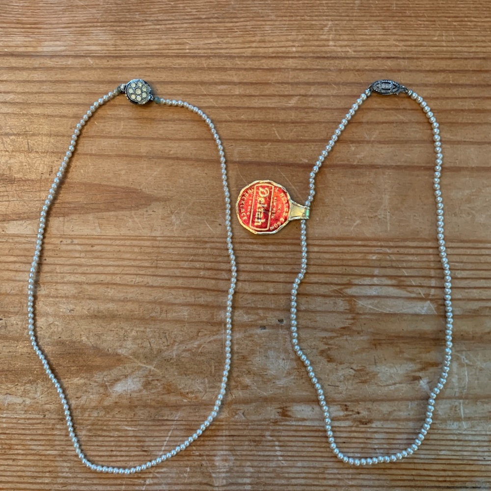 Vintage pearl Baby necklaces 12” and 13”